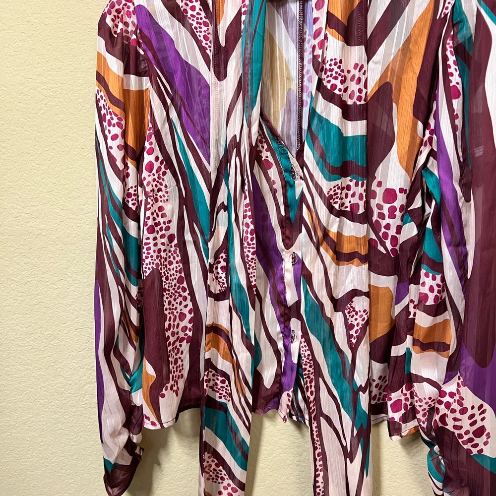 Colorful Patterned Women's Blouse